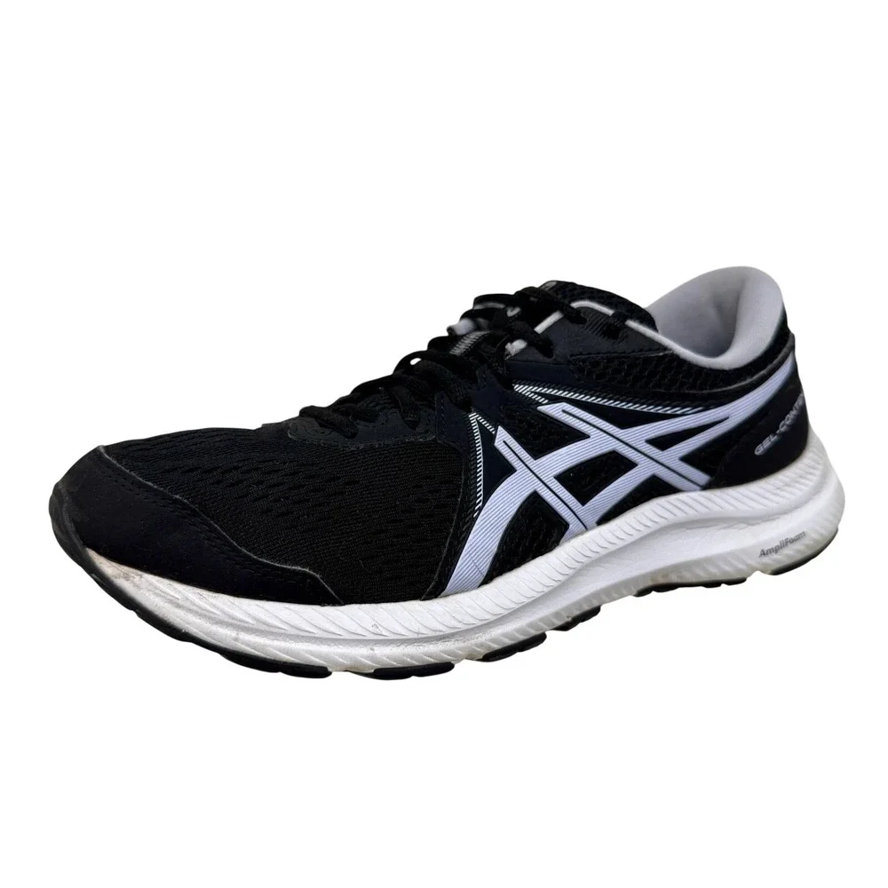 Asics Gel-Contend‎ 7 Womens Sz 10 Running Shoes Black White 1012A911